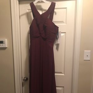 Wine Bill Levkoff bridesmaid dress.